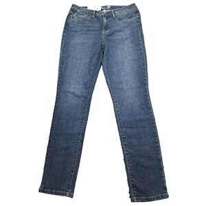 New 7 Seven Jeans Womens Sz 6 Skinny Ankle Denim Blue Stretch Whiskers St James